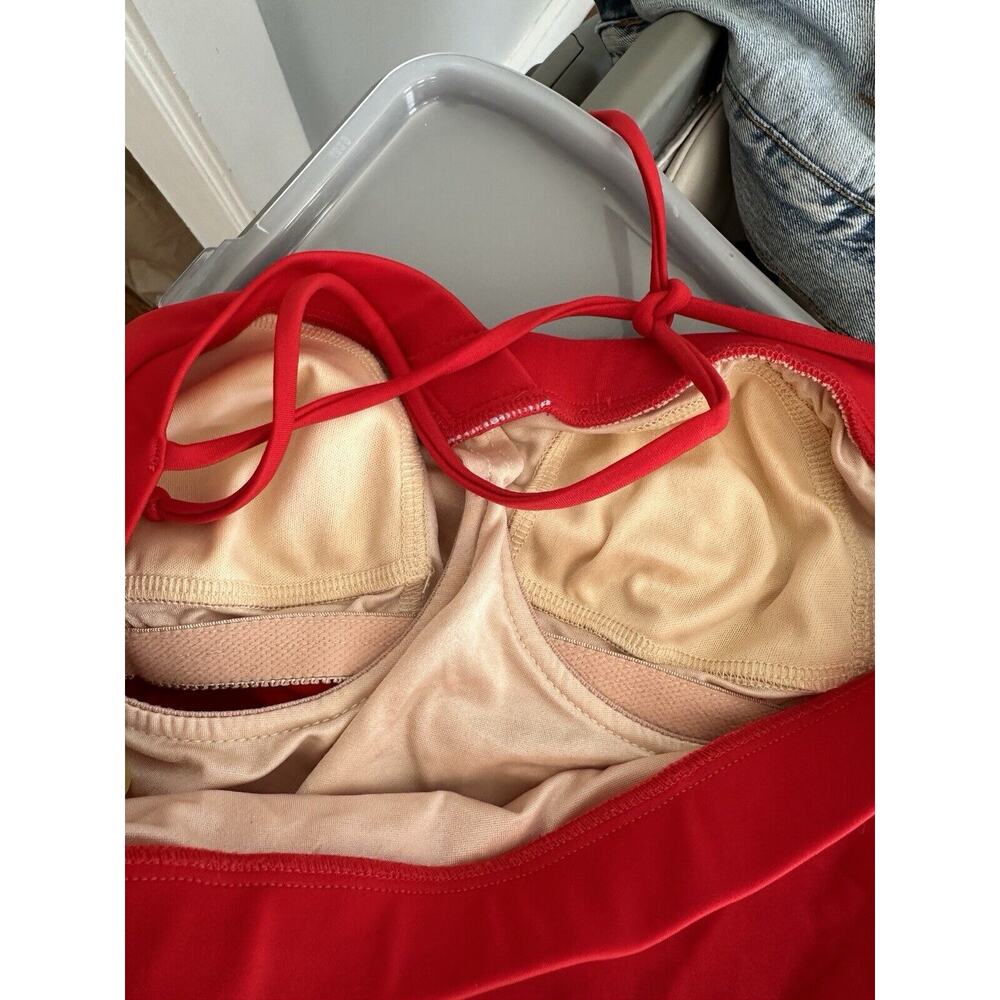 Travel Smith Brand Woman's Swimsuit Dress/ Skirt One Piece Red Sz 12 USA - Picture 4 of 6